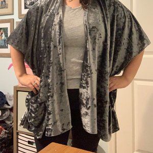 Grey Velvet Kimono